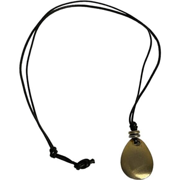 Handcrafted Metal Teardrop Pendant Necklace - Picture 4 of 5